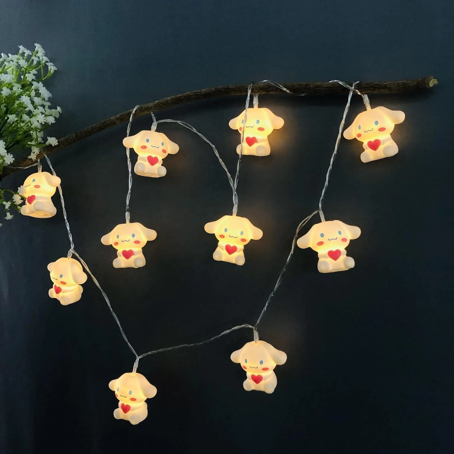 Cute Big Ear Dog Night Light Puppy Dog Lamp Cinnamoroll Light Fairy String Light For Boys Girls Bedroom Birthday Christmas Holiday Decor (1.65m/10led, Heart Dog) 7 Cute Big Ear Dog Night Light Puppy Dog Lamp Cinnamoroll Light Fairy String Light For Boys Girls Bedroom Birthday Christmas Holiday Decor (1.65m/10led, Heart Dog) - Image 7