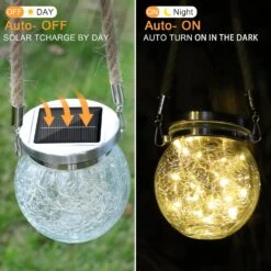 Solar Lantern Solar Lights Outdoor Waterproof 6-Pack,2 Modes Multi-Color+ Warm Solar Powered Hanging Lights Cracked Glass Hanging Globes For Christmas Decoration, Shepherd Hook, Garden Tree Ornaments -Xmas Lighting Shop 71pAFKtg1zL. AC SL1500