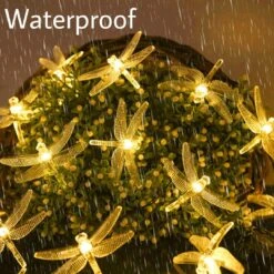 Solar Dragonfly String Light 30LED 21ft Garden Stake Lights Waterproof Outdoor Twinkle Fairy Lights With 8 Lighting Modes For Trees, Patio, Fence Christmas Decor (Warm White) -Xmas Lighting Shop 71pYRmtaQNL. AC SL1080