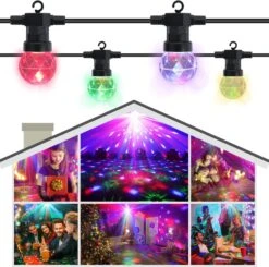 Afirst Disco Ball String Lights - Party Light String 41FT Weatherproof Shatterproof Color Changing Christmas Lights For Holiday Party Decor -Xmas Lighting Shop 71pgkeCTIgL. AC SL1500