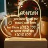 Hiipeenow Grandma Gifts From Grandchildren, Engraved Night Light 15 * 19CM, Birthday Christmas Mothers Day Gifts For Grandma, Nana, Grammy, Grandmother