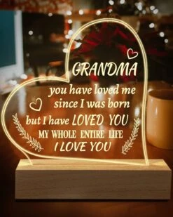 Hiipeenow Grandma Gifts From Grandchildren, Engraved Night Light 15 * 19CM, Birthday Christmas Mothers Day Gifts For Grandma, Nana, Grammy, Grandmother