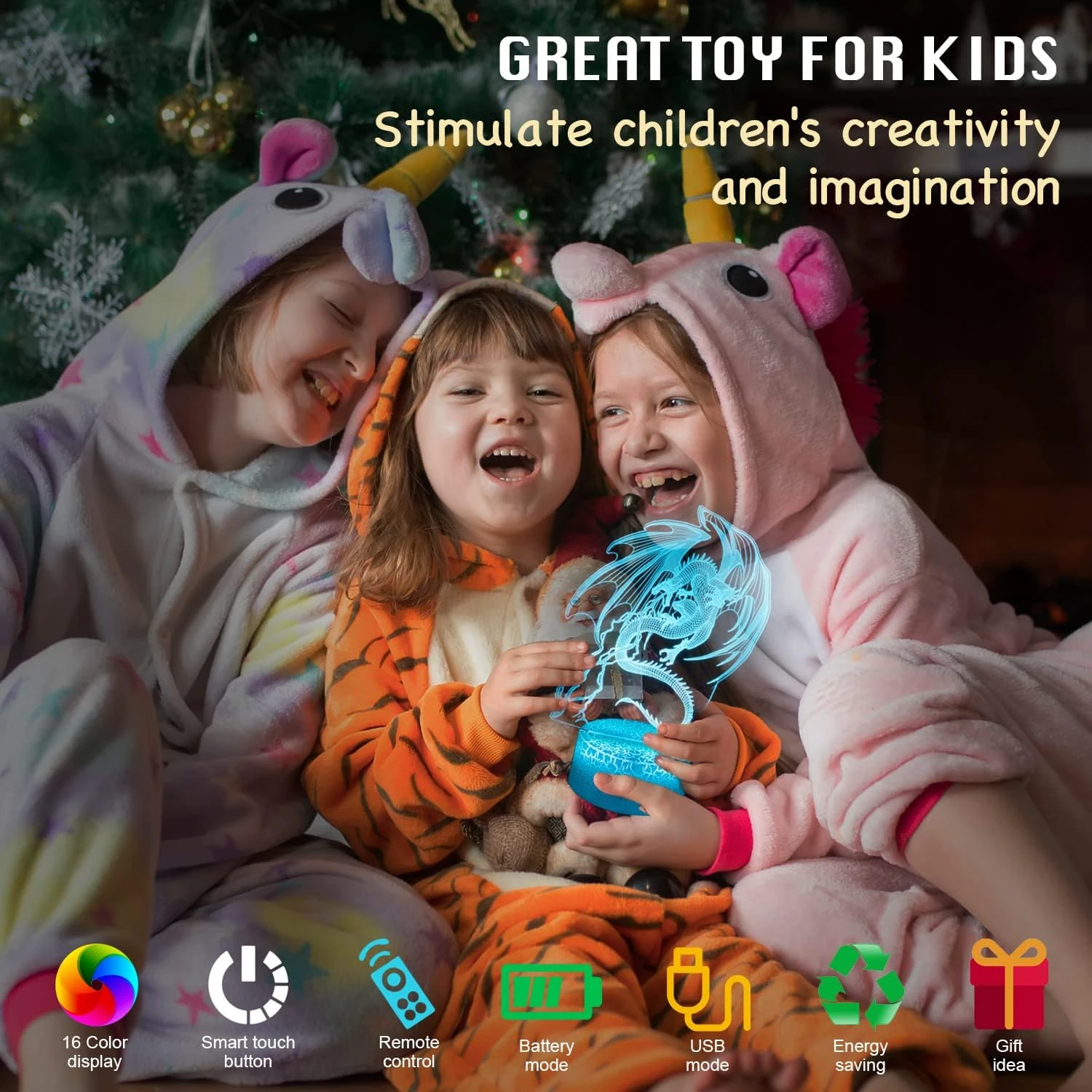 Uyeyuy Dragon Lamp, Dragon Toys Dinosaur Night Light For Boys,16 Colors Dimmable Remote Control Smart Dragon Light, Best Christmas Birthday Dragon Gifts For 3-12 Year Old Boy Girl Kids 6 Uyeyuy Dragon Lamp, Dragon Toys Dinosaur Night Light For Boys,16 Colors Dimmable Remote Control Smart Dragon Light, Best Christmas Birthday Dragon Gifts For 3-12 Year Old Boy Girl Kids - Image 6