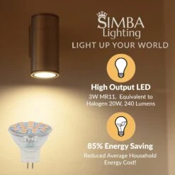 Simba Lighting LED MR11 Flood Light Bulbs (10 Pack) 12V 3W 20W Halogen Replacement 2-Pin 240lm For Landscape, Accent, Track Lights, And Christmas Tree Fiber Optics, GU4 Bi-Pin Base, 3000K Soft White -Xmas Lighting Shop 71qCmonJ0iS. AC SL1500