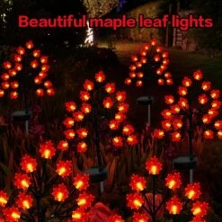 Fall Leaves Decorations Solar Garden Lights Outdoor,40LED RED Maple Leaves Solar Stake Lights - Waterproof Outdoor Autumn Harvest Solar Thanksgiving Lights For Yard Party Home Christmas Decor,2Pack -Xmas Lighting Shop 71qI N8FcDL. AC SL1000