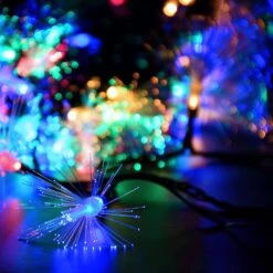 33FT Fiber Optic Fairy Lights 60 LED Starburst Firework String Lights Green Wire Twinkle Christmas Lights For Indoor Outdoor Wedding, Christmas Tree, Garden, Patio, Party Decoration (Multi-Colored) -Xmas Lighting Shop 71r093yTTFL. AC SL1500