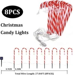 BRIGHTDECK 8 Pack Christmas Pathway Lights Outdoor With Star, Solar Candy Cane Lights Waterproof, Pathway Marker, Indoor & Outside Christmas Stake Lights For Walkway, Home, Yard Decor -Xmas Lighting Shop 71r2UJRyJML. AC SL1500