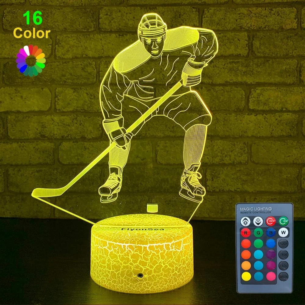FlyonSea Kids Ice Hockey Gifts,Ice Hockey Toys 16 Color Changing Kids Night Light With Touch And Remote Control, Mens Ice Hockey Decor Light Birthday Christmas Gifts For Kids Boys Baby 3 FlyonSea Kids Ice Hockey Gifts,Ice Hockey Toys 16 Color Changing Kids Night Light With Touch And Remote Control, Mens Ice Hockey Decor Light Birthday Christmas Gifts For Kids Boys Baby - Image 3
