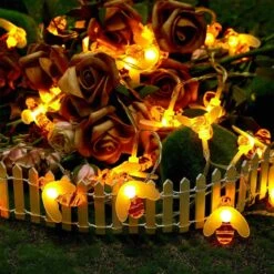 SEMILITS Honey Bee String Lights 8 Modes 30 LED Cute Bee Decor String Light Battery Operated Fairy Graden Lights For Wreath Christmas Party Patio Camping Indoor Outdoor Decorations -Xmas Lighting Shop 71rh P NHL. AC SL1280
