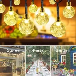 LICKLIP Solar String Lights, 36ft 60 LED (Φ1.0 Inch) Outdoor Globe Bulb String Lights, Waterproof 8 Modes Solar Patio Lights For Christmas, Patio, Garden, Gazebo, Yard, Outdoors, Wedding (Warm White) 9 LICKLIP Solar String Lights, 36ft 60 LED (Φ1.0 Inch) Outdoor Globe Bulb String Lights, Waterproof 8 Modes Solar Patio Lights For Christmas, Patio, Garden, Gazebo, Yard, Outdoors, Wedding (Warm White) -Xmas Lighting Shop 71sVOpo5H7L. AC SL1000