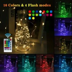 LED Fairy Lights USB Powered 39Ft 120 LED RGB & Warm White Fairy Lights For Bedroom, Color Changing String Fairy Lights With Remote/Timer, Christmas Halloween Twinkle Lights Indoor Outdoor Decoration -Xmas Lighting Shop 71skfHkWPHL. AC SL1010