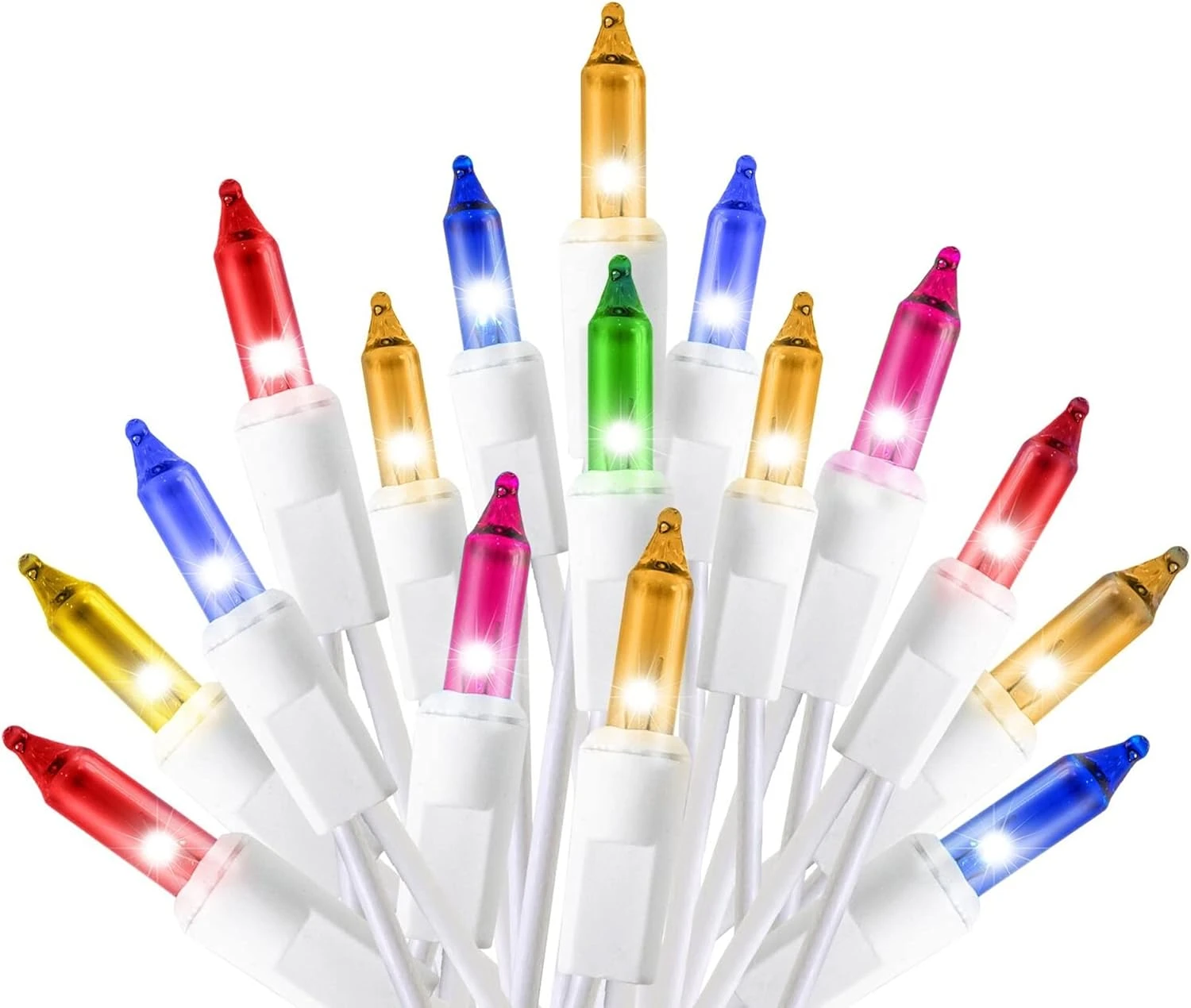 FUNPENY Multicolor Christmas Lights, 33 FT 150 Count Incandescent Mini String Lights White Wire, 110V UL Certified Waterproof Fairy Lights For Indoor Outdoor Christmas Tree Xmas Party Home Decorations 1 FUNPENY Multicolor Christmas Lights, 33 FT 150 Count Incandescent Mini String Lights White Wire, 110V UL Certified Waterproof Fairy Lights For Indoor Outdoor Christmas Tree Xmas Party Home Decorations