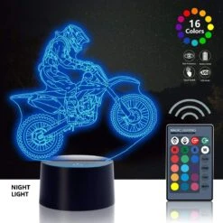 Urwise 3D Night Light, Cross Country Motorcycle 3D Night Light Lamp, 16 Color Changing Light With Remote Control Motorcycle Toys For Kids Birthday Christmas Gift, Include DIY Gift Packaging Materials -Xmas Lighting Shop 71snGV3PVkL. AC SL1200