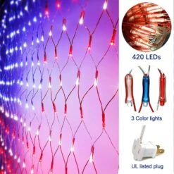Cerflyer (New) American Flag Lights, Outdoor Flag String Lights, 420 LED Waterproof Patriotic Ornaments For Memorial Day, 4th Of July, Christmas -Xmas Lighting Shop 71srOjBHVuL. AC SL1500