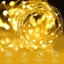 Renohef Outdoor Solar String Lights, 65.6FT 200 LED Solar Powered Fairy Lights With 8 Lighting Modes Waterproof Decoration Copper Wire Lights For Patio Yard Trees Christmas Wedding Party -Xmas Lighting Shop 71t5I967fL. AC SL1280