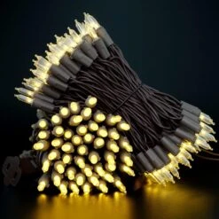 YULETIME Warm White LED Christmas Lights With Brown Wire, 66 Feet 200 Count UL Certified Commercial Grade LED Holiday String Light Set (Warm White - Brown Wire) -Xmas Lighting Shop 71tIuauo6MS. AC SL1500