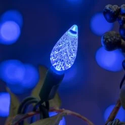 YULETIME Blue C6 Strawberry LED Christmas Lights, 33 Ft 100 Count 4" Spacing One-Piece High Waterproof UL Certified String Light (Blue) -Xmas Lighting Shop 71tTexE5ZGL. AC SL1500