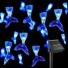 SEMILITS Solar String Lights Outdoor Waterproof 30 Led Fishtail String Lights For Patio Garden Yard Christmas Decor Blue