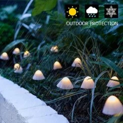HULPPRE Set Of 15pcs Warm White 8 Modes 29.5ft Mini Mushroom Solar Lights Solar Pathway Lights Outdoor Decoration Fairy Color Changing Solar String Light For Garden,Backyard,Lawn,Party,Christmas -Xmas Lighting Shop 71teP4DNmL. AC SL1200