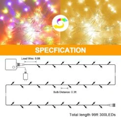 Christmas Lights Outdoor 300 LED 99ft Color Changing String Lights Warm White To Multicolor LED String Lights Remote 11 Modes Fairy Light For Thanksgiving Xmas Tree Party Wedding Indoor Decorations -Xmas Lighting Shop 71uGPN7ikBL. AC SL1500