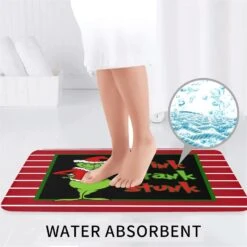 WRUJOJU 4 Pcs Christmas Shower Curtain Set With Non-Slip Rug, Toilet Lid Cover And Bath Mat,Xmas Shower Curtains With 12 Hooks, Christmas Shower Curtain Sets For Bathroom -Xmas Lighting Shop 71uHUif5cgL. AC SL1500