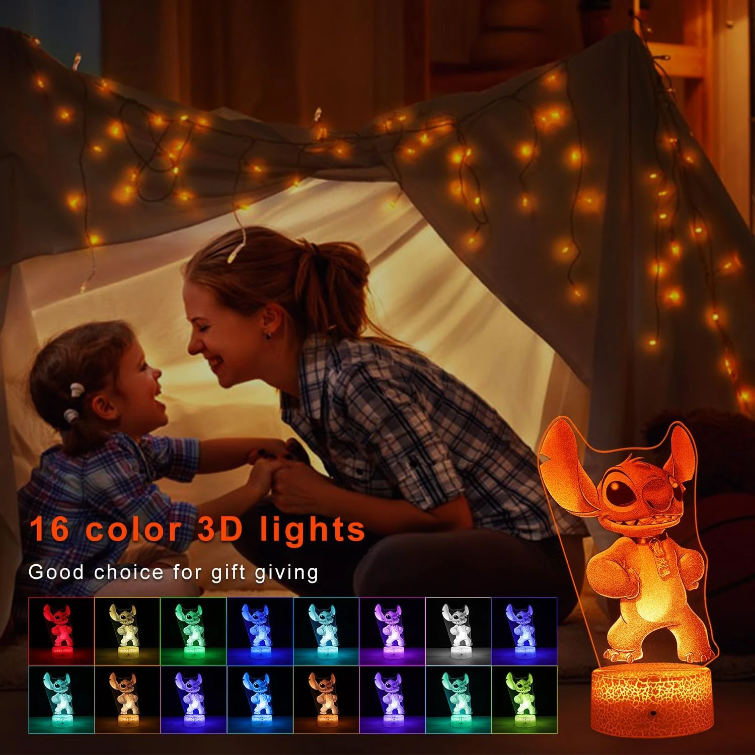 Honfenfa Stitch Light,Stitch Night Light With Remote & Smart Touch,7 Colors + 16 Colors Changing Opreated,Stitch Lamp For Children's Room Decoration,Children's Day Gift, Christmas Gifts 4 Honfenfa Stitch Light,Stitch Night Light With Remote & Smart Touch,7 Colors + 16 Colors Changing Opreated,Stitch Lamp For Children's Room Decoration,Children's Day Gift, Christmas Gifts - Image 4