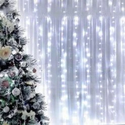 Oopswow 304L Curtain String Lights,9.8ft X 9.8ft 8 Modes Curtain Lights For Bedroom,Hanging Twinkle Fairy Lights Plug In Window Lights For Backdrop Christmas Party Wedding Outdoor Indoor Wall Decor -Xmas Lighting Shop 71uVFQktQLL. AC SL1500