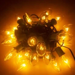 Vanpein C9 Clear Christmas String Lights, 50FT Outdoor Christmas Lights For Patio Roofline Indoor, Vintage C9 String Lights With 50+4 Bulbs For Garden Party Holiday Wedding Decor, Green Wire -Xmas Lighting Shop 71ubknChLAL. AC SL1500