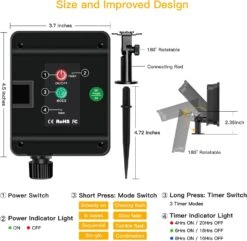 Ollny Solar Christmas Lights, Solar Outdoor String Lights, 2 Pack 80FT/240LED IP67 Waterproof Solar Fairy Lights, 8 Lighting Modes With 3 Timer, For Patio, Balcony, Garden, Wedding(Cool White) -Xmas Lighting Shop 71udJdBeRVL. AC SL1500