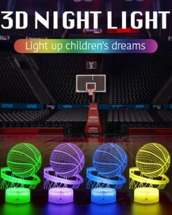Lmgy Basketball Night Light,3D Illusion Led Lamp, 16 Colors Dimmable With Remote Control Smart Touch, Best Christmas Birthday Gift For 3,4,5,6,7,8 Year Old Boy Girl Kids, Suitable For Basketball Fans -Xmas Lighting Shop 71unG YaKRL. AC SL1500