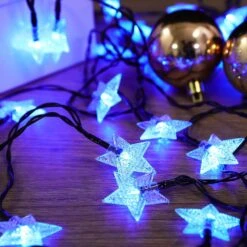 SEMILITS Outdoor Solar String Lights 30Ft 50LED Star Fairy String Lights For Room Decor Garden Christmas Decorative House Lights(Blue) -Xmas Lighting Shop 71vCn15bf7L. AC SL1500