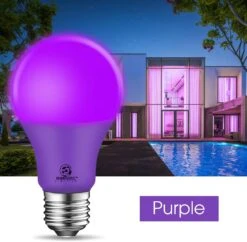 Energetic A19 Purple Light Bulb, 3W Equivalent 40W, E26 Base Non-dimmable LED Bulb For Christmas Halloween Party Decoration, Home And Holiday Lighting, UL Listed, 2 Pack -Xmas Lighting Shop 71vIZjJPc L. AC SL1500