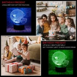 Cute Chiefs Football Helmet 3D Optical Illusion LED Bedroom Decor Sleep Table Lamp With Remote 7 Colors Acrylic Visual Night Light Birthday Christmas Gifts For Kids KC Men Women -Xmas Lighting Shop 71vi0bZXxuL. AC SL1000