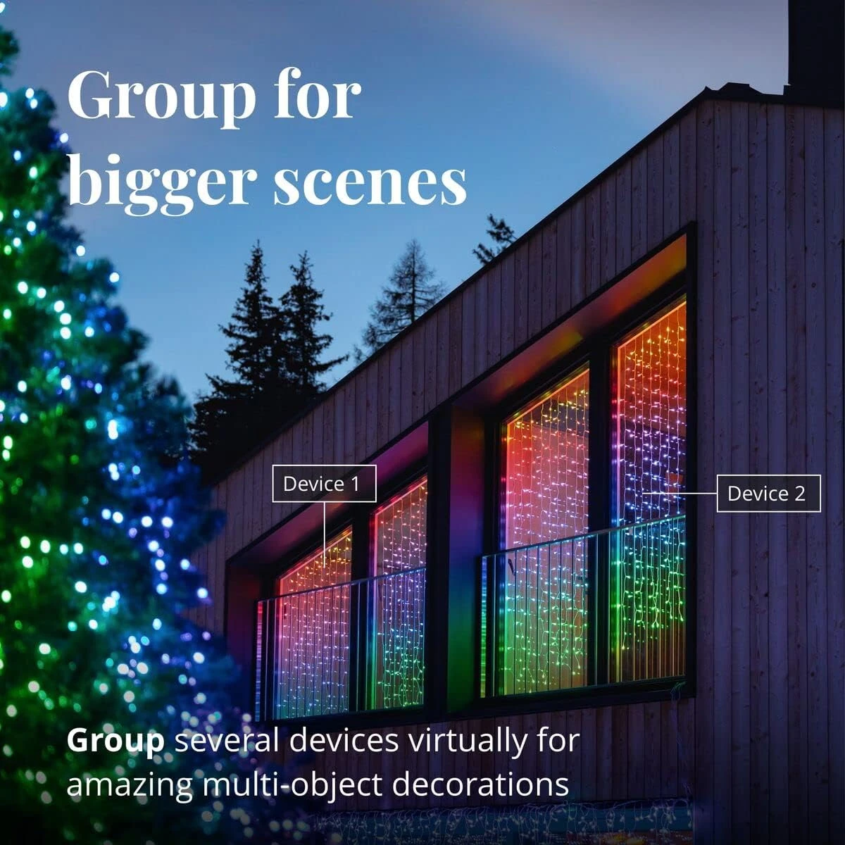 Twinkly Curtain – App-Controlled LED Christmas Lights With 210 RGB+W (16 Million Colors + Warm White) LEDs. 5 By 7 Feet. Clear Wire. Indoor And Outdoor Smart Lighting Decoration 6 Twinkly Curtain – App-Controlled LED Christmas Lights With 210 RGB+W (16 Million Colors + Warm White) LEDs. 5 By 7 Feet. Clear Wire. Indoor And Outdoor Smart Lighting Decoration - Image 6