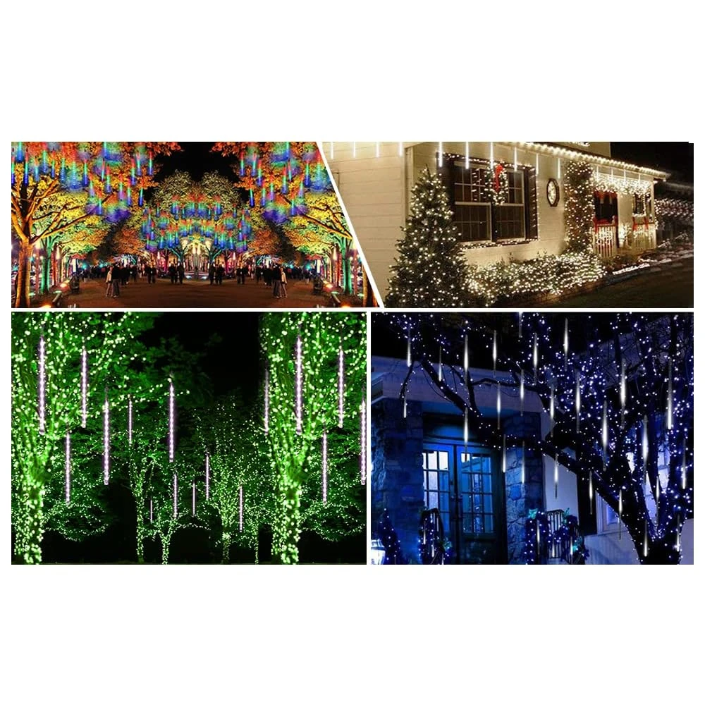 GENERIC Christmas Lights, Meteor Shower Lights, Outdoor Decoration Light, Waterproof Icicle Lights Falling Rain String Lights For Halloween Tree Party Garden Patio Porch Decoration (Multi-Colored) 3 GENERIC Christmas Lights, Meteor Shower Lights, Outdoor Decoration Light, Waterproof Icicle Lights Falling Rain String Lights For Halloween Tree Party Garden Patio Porch Decoration (Multi-Colored) - Image 3