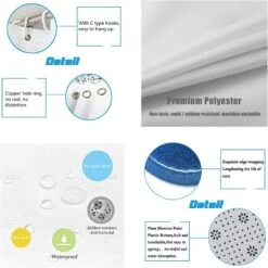 WRUJOJU 4 Pcs Christmas Shower Curtain Set With Non-Slip Rug, Toilet Lid Cover And Bath Mat,Xmas Shower Curtains With 12 Hooks, Christmas Shower Curtain Sets For Bathroom -Xmas Lighting Shop 71wGifU8bIL. AC SL1500