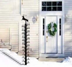 BIUWING 24 Inch Iron Art Snow Gauge Outdoor, Elk Snow Measuring Stick, Snowfall Gauge For Yard, Winter Snow Measurer Snow Ruler Inches, Christmas Decorations, Snowfall Measuring Device -Xmas Lighting Shop 71wHdogdEL. AC SL1500