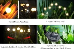 OMK Solar Swaying Light Firefly Outdoor Solar Powered Garden Lights【Upgraded LIT/Flash】,Patio/Yard/Porch/Pathway Outside Decor LED For Bar Restaurant Hotel Holiday Christmas Decorations(2 Pack) 11 OMK Solar Swaying Light Firefly Outdoor Solar Powered Garden Lights【Upgraded LIT/Flash】,Patio/Yard/Porch/Pathway Outside Decor LED For Bar Restaurant Hotel Holiday Christmas Decorations(2 Pack) -Xmas Lighting Shop 71wMIWR8B L. AC SL1500