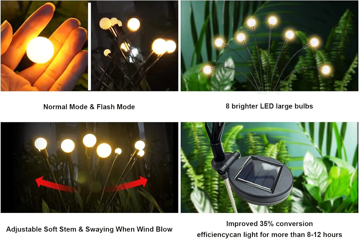 OMK Solar Swaying Light Firefly Outdoor Solar Powered Garden Lights【Upgraded LIT/Flash】,Patio/Yard/Porch/Pathway Outside Decor LED For Bar Restaurant Hotel Holiday Christmas Decorations(2 Pack) 5 OMK Solar Swaying Light Firefly Outdoor Solar Powered Garden Lights【Upgraded LIT/Flash】,Patio/Yard/Porch/Pathway Outside Decor LED For Bar Restaurant Hotel Holiday Christmas Decorations(2 Pack) - Image 5