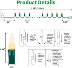 LAMPHOME Super-Bright Extendable Warm White Christmas Lights Decoration 100Lights 19.6ft UL Certified Mini Bulb String Lights Set For Outdoor Christmas Tree Garden Holiday Party Patio Wedding Decor -Xmas Lighting Shop 71wOx615l5L. AC SL1500