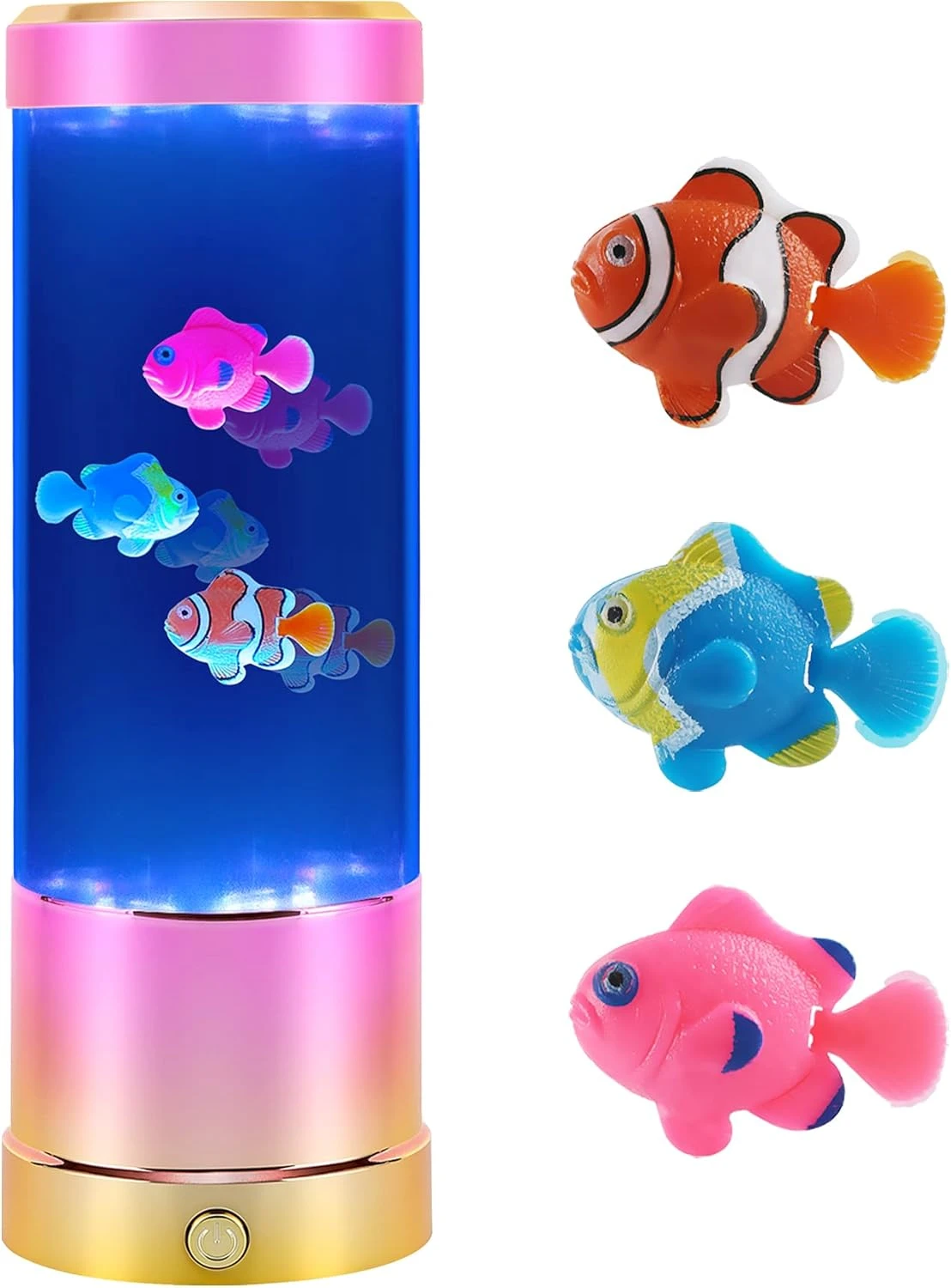 SENCU Gifts For Kids Adults, Fake Fish Lava Lamp, USB Powered Aquarium Night Lights Color Changing Lamps, Home Office Decoration Lamp, Gift For Christmas Birthdays Holidays(Gold-Pink) 1 SENCU Gifts For Kids Adults, Fake Fish Lava Lamp, USB Powered Aquarium Night Lights Color Changing Lamps, Home Office Decoration Lamp, Gift For Christmas Birthdays Holidays(Gold-Pink)