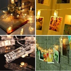 HiSayee Waterproof LED Photo String Lights 20 Photo Clips Battery Powered Fairy Twinkle Lights, Wedding Party Christmas Home Decor Lights For Hanging Photos, Cards And Artwork (7.2 Ft, Warm White) -Xmas Lighting Shop 71wVTqbVyjL. AC SL1000
