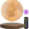 FIRPOW Levitating Moon Lamp, 18 Colors 6 In Floating Moon Lamp, 3D LED Printing Rotating Magnetic Moon Light Spinning Freely With Remote, Night Light, Desk Bedroom Decor Office, Christmas Gift