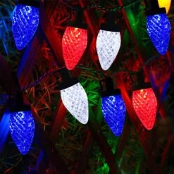 HUGSVIK C9 Bulb Solar 4th Of July Lights, 31Ft 50 LED Solar Red White And Blue Christmas Lights For 4th Of July Decorations, Waterproof Solar Patriotic Lights For July 4th Memorial Day Christmas -Xmas Lighting Shop 71wkSV5CBeL. AC SL1500