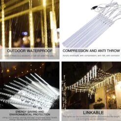GENERIC Christmas Lights, Meteor Shower Lights, Outdoor Decoration Light, Waterproof Icicle Lights Falling Rain String Lights For Halloween Tree Party Garden Patio Porch Decoration (Multi-Colored) 13 GENERIC Christmas Lights, Meteor Shower Lights, Outdoor Decoration Light, Waterproof Icicle Lights Falling Rain String Lights For Halloween Tree Party Garden Patio Porch Decoration (Multi-Colored) -Xmas Lighting Shop 71wkq6G4PXL. AC SL1200