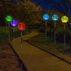 WNP Solar Outdoor Lights,Color-Changing Solar Garden Glass Globe Lights,6 Pack Decorative Solar Powered Stake Ball Light For Yard,Waterproof Decor Solar Pathway Lights For Christmas Decoration -Xmas Lighting Shop 71x7S6QgYRL. AC SL1500