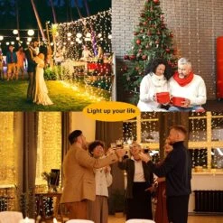600 LED Solar Curtain Lights Outdoor Remote Control Gazebo Light 8 Modes Waterproof Waterfall Fairy Light String Window Wall Hanging Solar Patio Light Outside Wedding Party Christmas Decor, Warm -Xmas Lighting Shop 71x7bQEoJlL. AC SL1000
