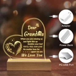 BeneCharm Grandma Gifts From Grandchildren - Grandma Birthday Gifts Engraved Night Light - Thanksgiving Christmas Birthday Gifts For Grandma From Granddaughter Grandson -Xmas Lighting Shop 71xD96c9uiL. AC SL1500