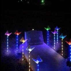 Abkshine Set Of 6 Butterfly Solar Garden Lights, Waterproof Color Changing Butterfly Stake Lights For Yard Garden Decor Outdoor Halloween Christmas Decorations, Unique Gardening Gifts For Women Mom -Xmas Lighting Shop 71xN94OVHtL. AC SL1500