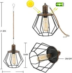 WEIYX Hanging Solar Lanterns, Solar Iron Retro Lanterns, Solar Garden Lights, Outdoor Waterproof, Used For Christmas, Path Garden Garden Decoration (B) -Xmas Lighting Shop 71xPvNbOkFL. AC SL1500